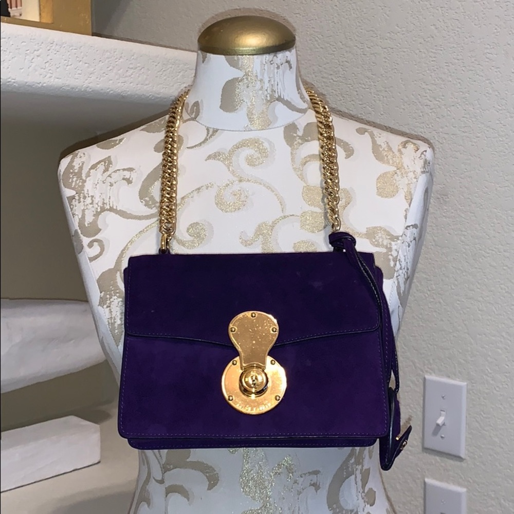 Authentic RUNWAY Ralph Lauren suede purse